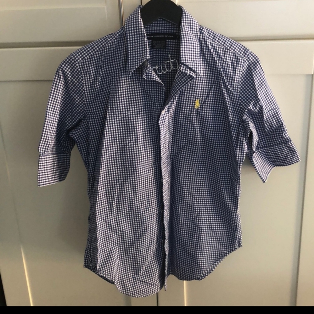 Ralph Lauren blue and white shirt